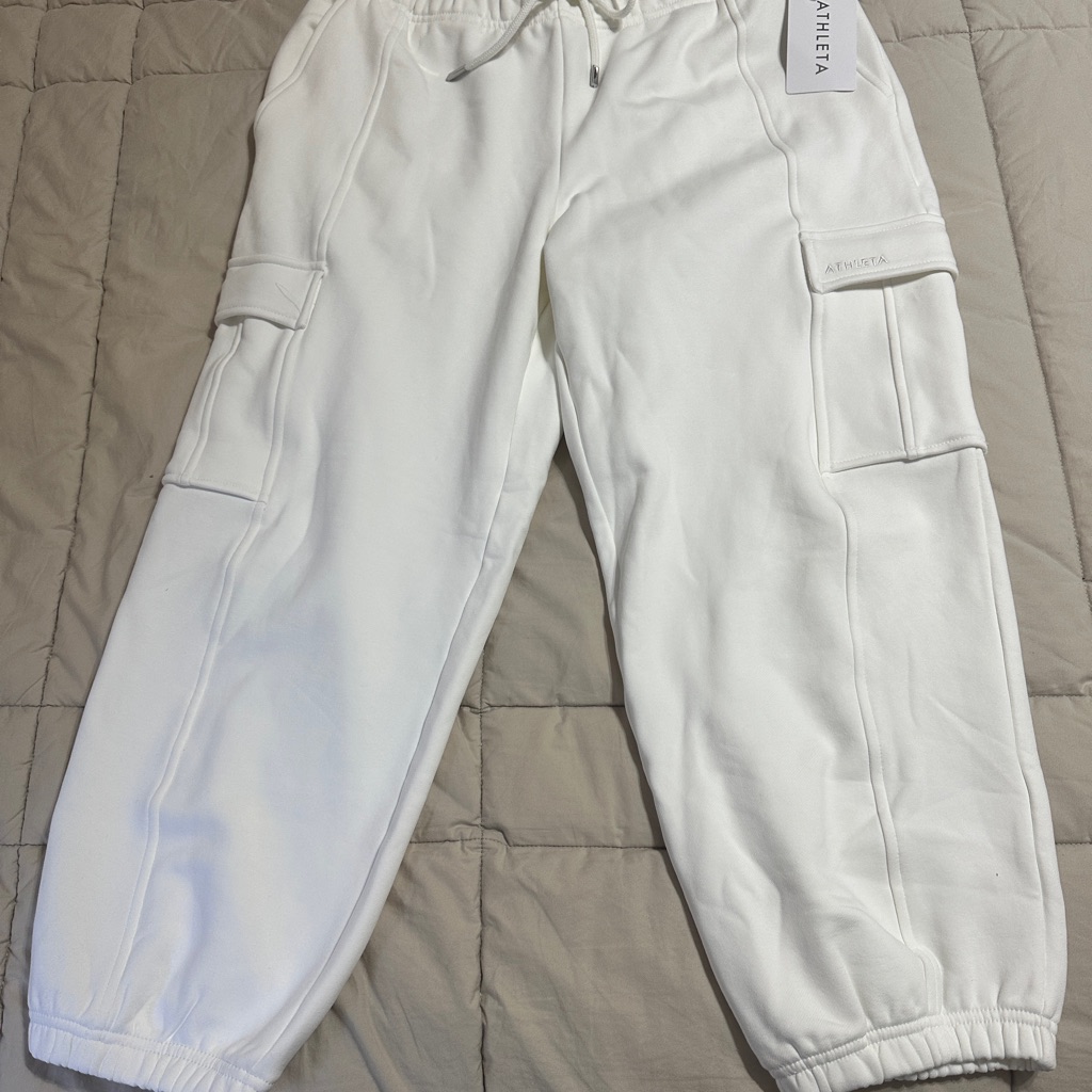 Athleta White Heavyweight Cargo Jogger